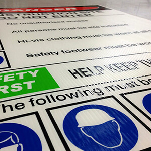 screen print safety sign